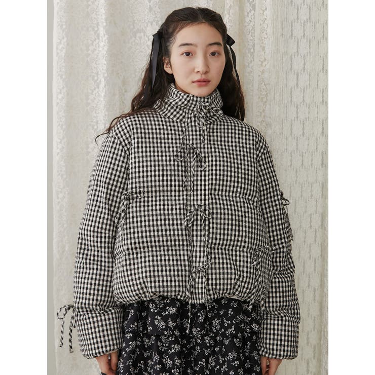 ribbon paddedジャケット[品番：MKSW0060142]｜merry jenny