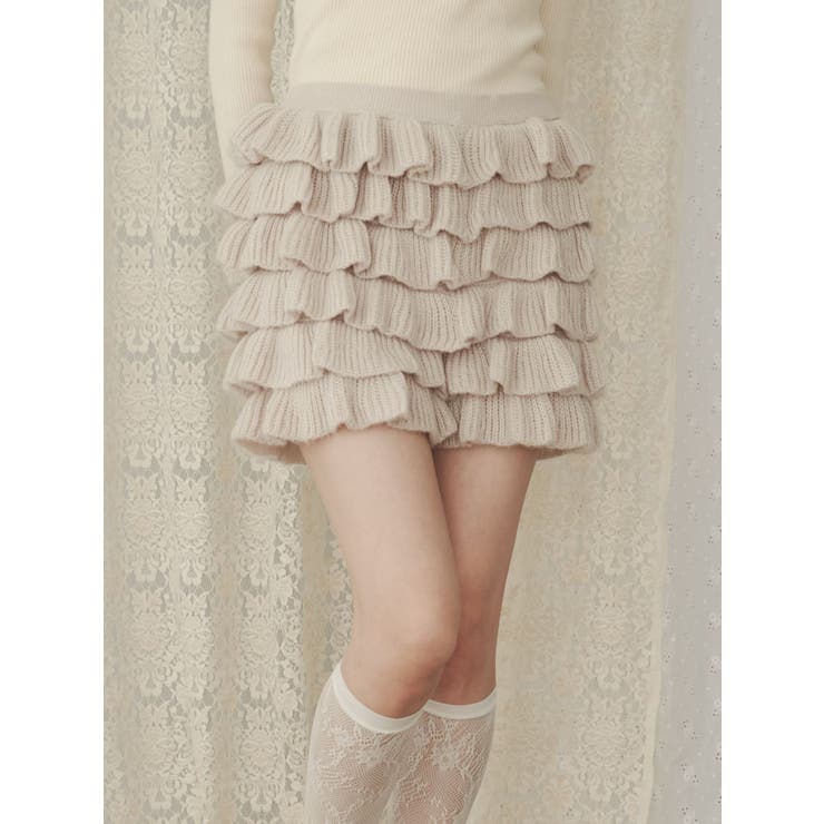 モヘヤライクティアードショートパンツ[品番:MKSW0060146 モヘヤライクティアードショートパンツ[品番:MKSW0060146