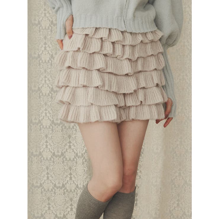モヘヤライクティアードショートパンツ[品番：MKSW0060146