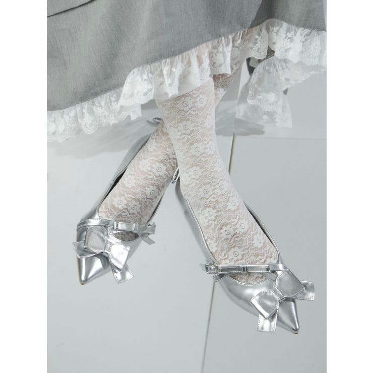 シルバー | ribbon ribbon パンプス | merry jenny