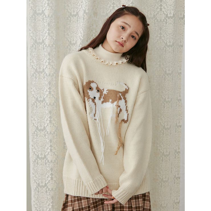 vintage like dogニット[品番：MKSW0060148]｜merry jenny（メリージェ