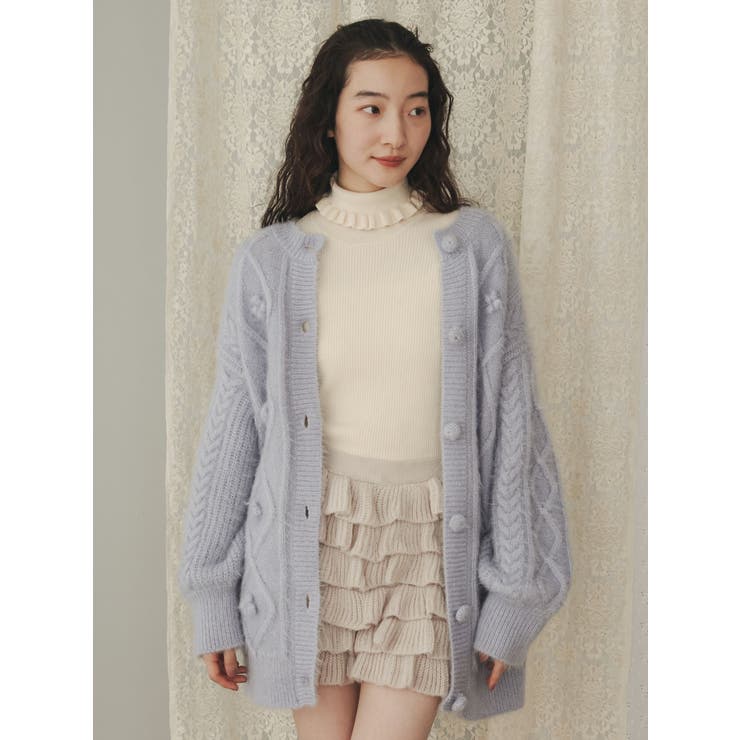 数量限定SALE ヴィンテージ お花柄ぽこぽこウールコートニットグレー美品 ジャケット・アウター