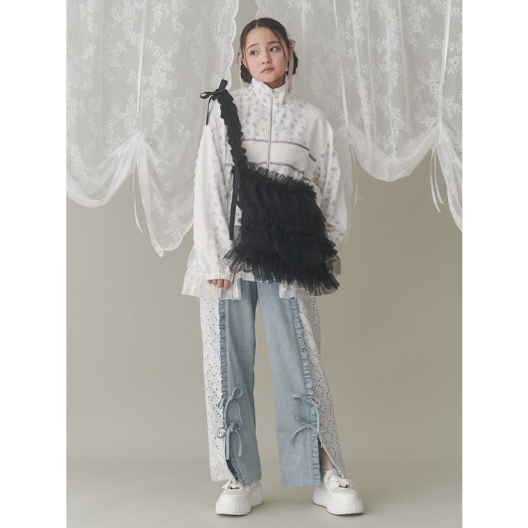 floralショートトラックジャケット[品番：MKSW0062125]｜merry jenny