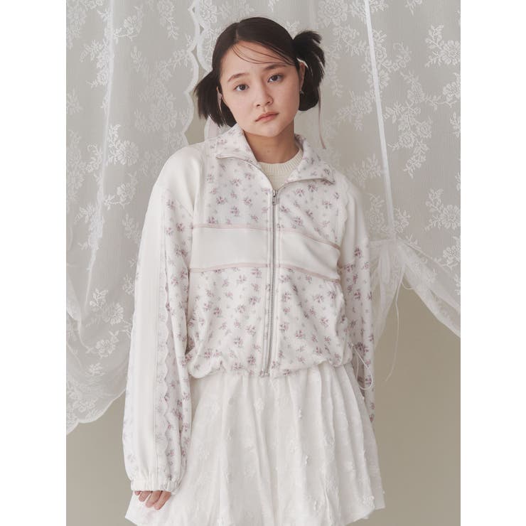 floralショートトラックジャケット[品番：MKSW0062125]｜merry jenny