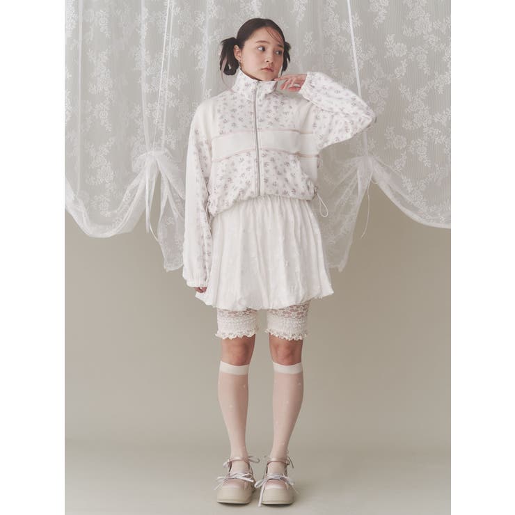 floralショートトラックジャケット[品番：MKSW0062125]｜merry jenny