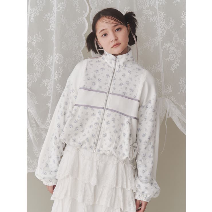 floralショートトラックジャケット[品番：MKSW0062125]｜merry jenny