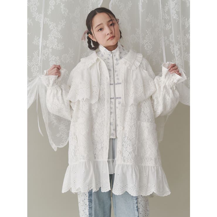 floralショートトラックジャケット[品番：MKSW0062125]｜merry jenny