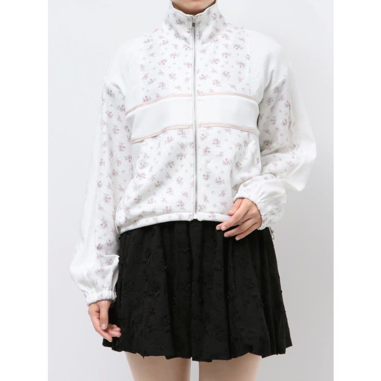 floralショートトラックジャケット[品番：MKSW0062125]｜merry jenny