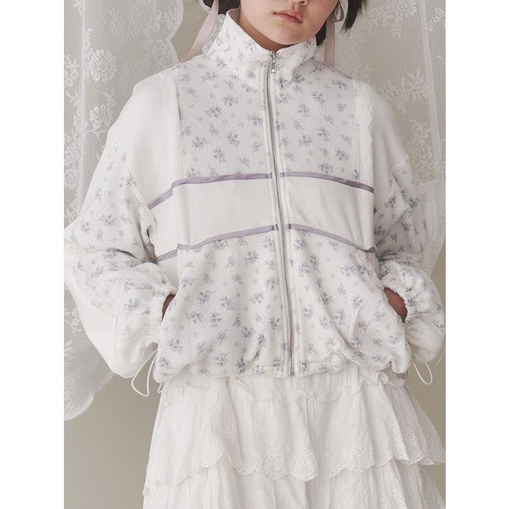 floralショートトラックジャケット[品番：MKSW0062125]｜merry jenny
