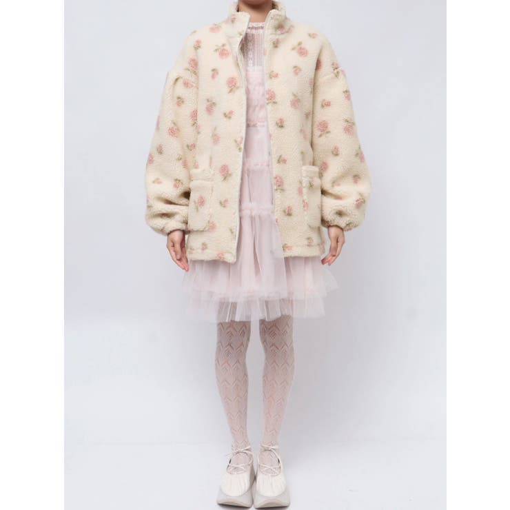 flowerボアブルゾン[品番：MKSW0061437]｜merry jenny（メリージェ二ー