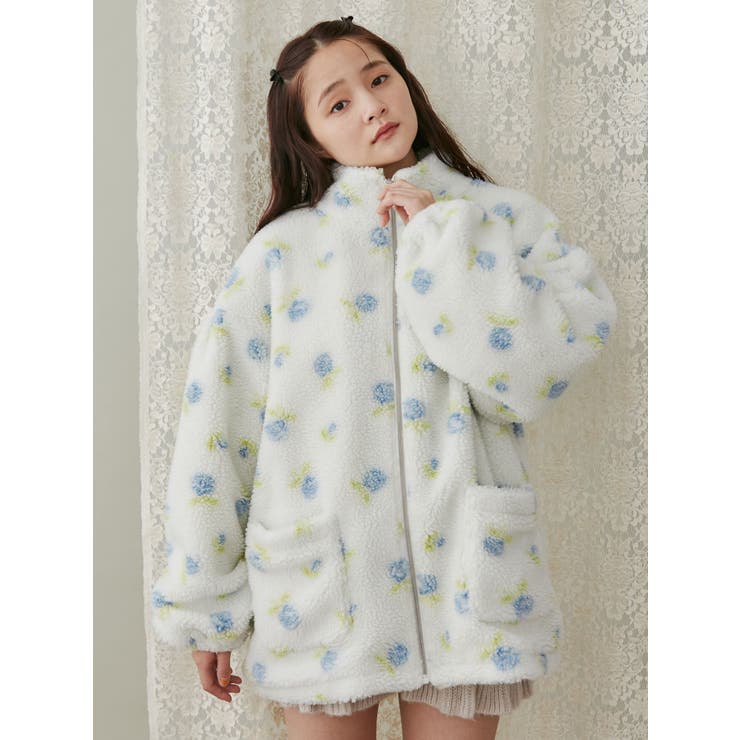 flowerボアブルゾン[品番：MKSW0061437]｜merry jenny（メリージェ二ー