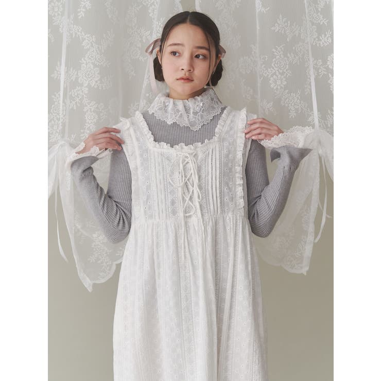 ribbonレースワンピース[品番：MKSW0061868]｜merry jenny