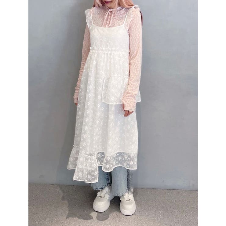 lacefrillキャミワンピース[品番：MKSW0061870]｜merry jenny