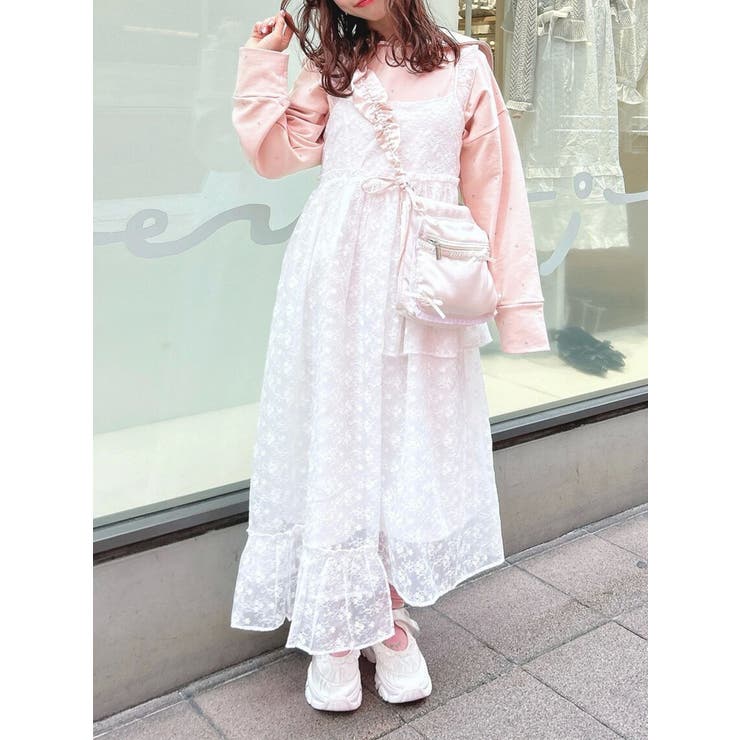 lacefrillキャミワンピース[品番：MKSW0061870]｜merry jenny