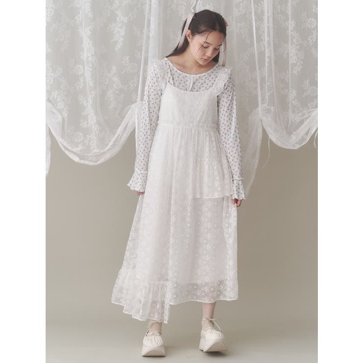 ♪00s LIZLISA系 アリス白黒レースキャミワンピ デカリボン 編み上げ ♪00s LIZLISA系 アリス白黒レースキャミワンピ デカリボン