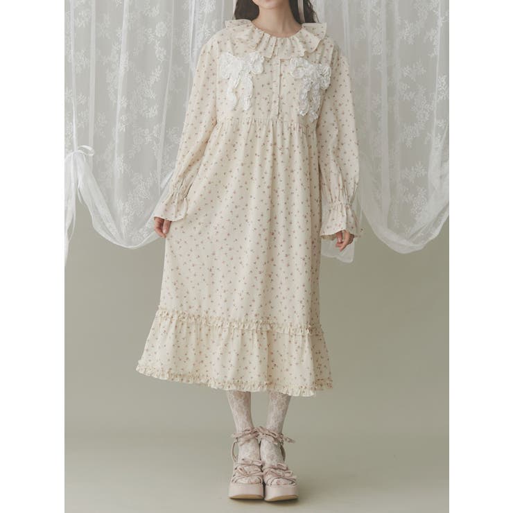 flowerフリルリボンワンピース | merry jenny | 詳細画像1 