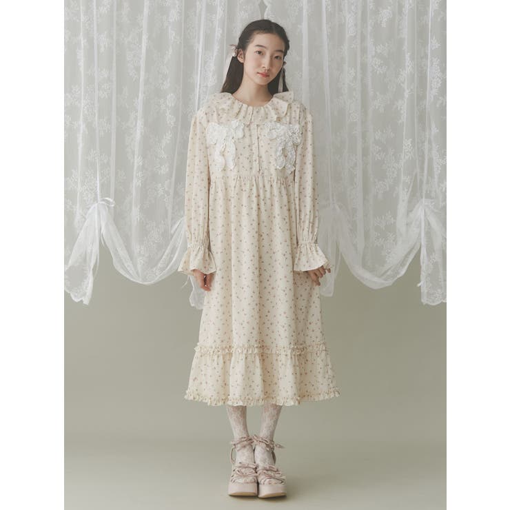 flowerフリルリボンワンピース | merry jenny | 詳細画像3 