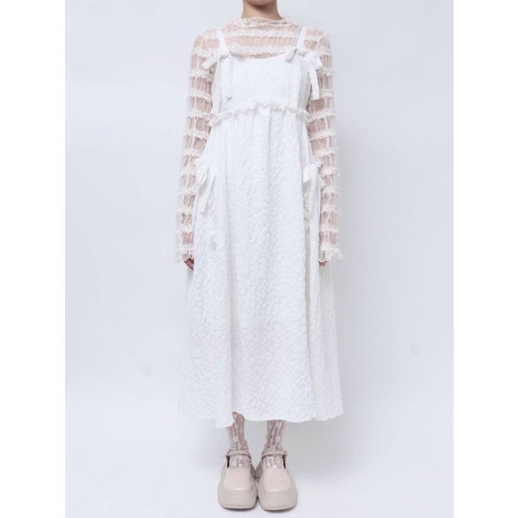 pokopoko ribbon race dress[品番：MKSW0064665]｜merry jenny