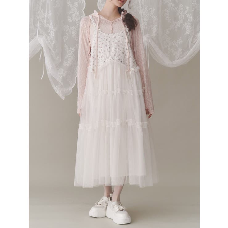 petit flowerチュールキャミワンピース[品番：MKSW0061872]｜merry