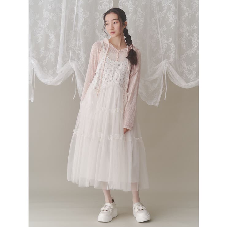 petit flowerチュールキャミワンピース[品番：MKSW0061872]｜merry