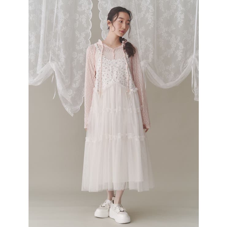 petit flowerチュールキャミワンピース[品番：MKSW0061872