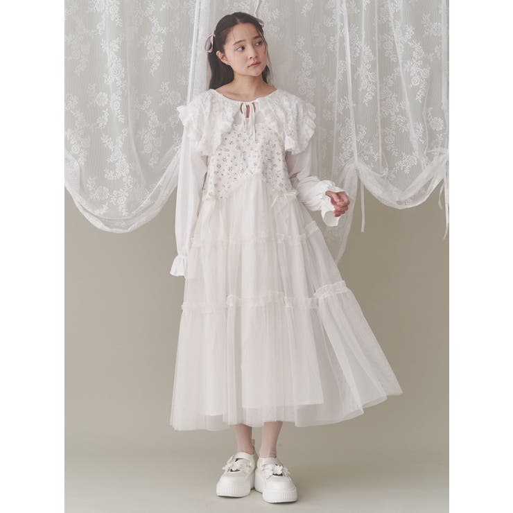 petit flowerチュールキャミワンピース[品番：MKSW0061872