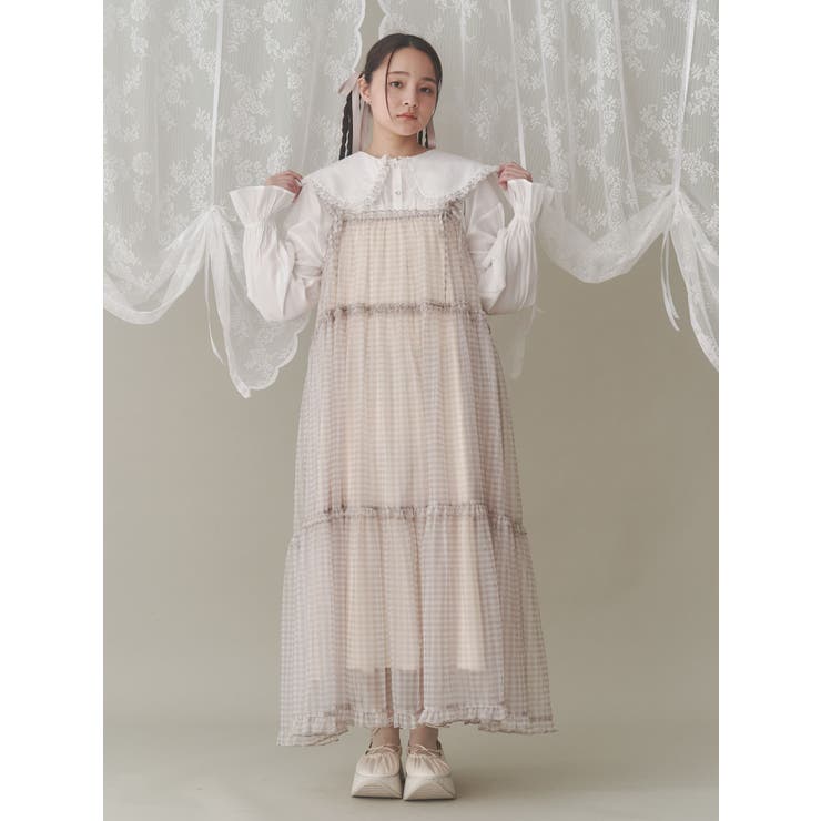 merry jenny ギンガムシアーティアードワンピース ギンガムシアーティアードワンピース[品番：MKSW0062575]｜merry jenny