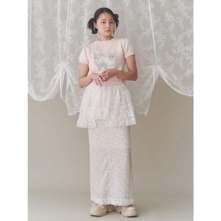 girlhoodレースコンビスカート[品番：MKSW0061883]｜merry jenny