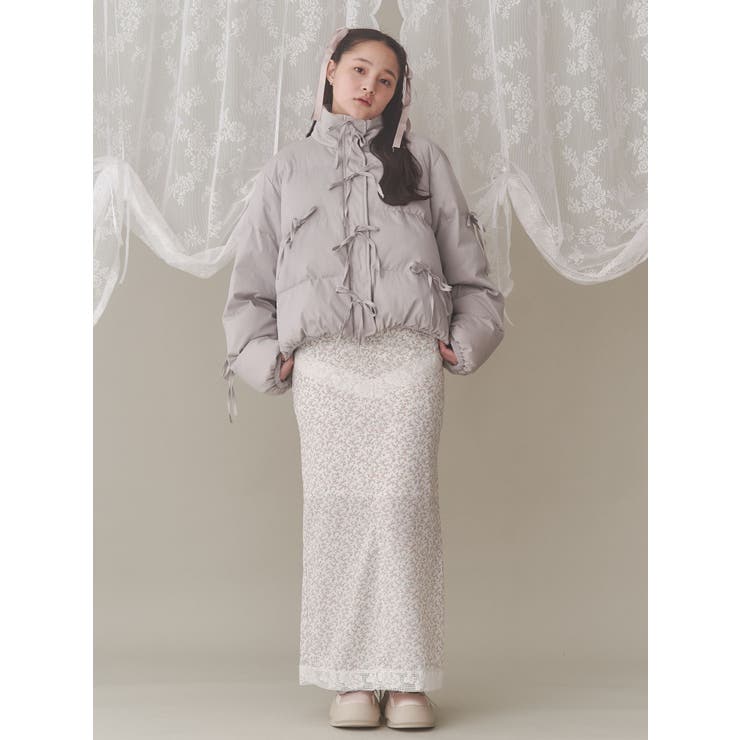 girlhoodレースコンビスカート　ブラック girlhoodレースコンビスカート[品番：MKSW0061883]｜merry jenny