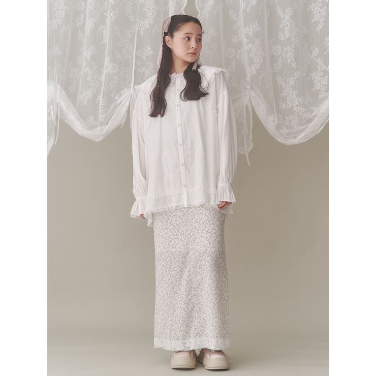 新品タグ付merry jenny girlhoodレースコンビスカート　ブラック レースコンビスカート[品番：MKSW0055404]｜merry jenny（メリージェ二