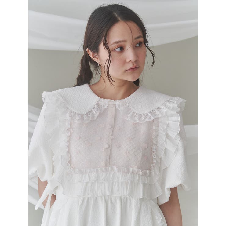 flowerスパンコールカラー[品番：MKSW0062576]｜merry jenny