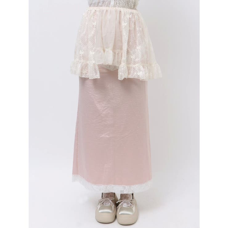 スカート merry jenny sheer lacy frill apron merry jenny（メリージェニー）の「sheer lacy frill apron