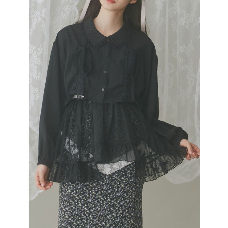 sheer lacy frill apron[品番：MKSW0061886]｜merry jenny（メリージェ