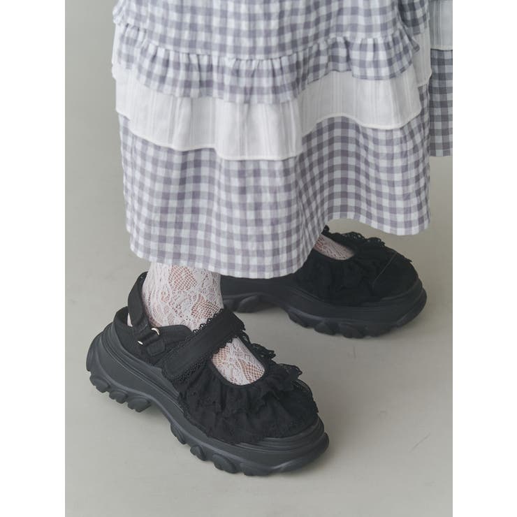 frill back strap sandal sneakers[品番：MKSW0064105]｜merry jenny