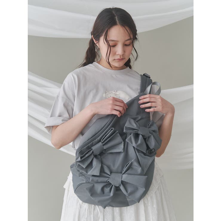 ribbonワンショルダーバッグ[品番：MKSW0061229]｜merry jenny