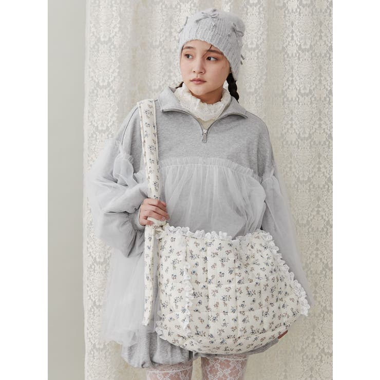 お花のガーゼキルトショルダーバッグ[品番：MKSW0061752]｜merry jenny