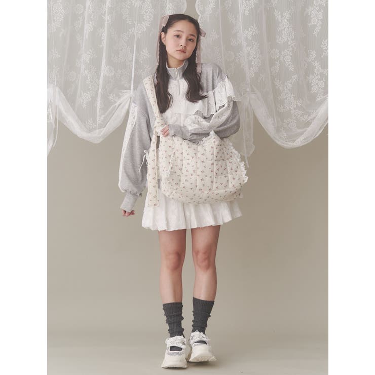 お花のガーゼキルトショルダーバッグ[品番：MKSW0061752]｜merry jenny