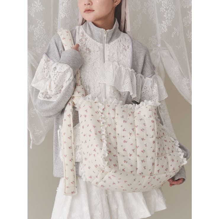 お花のガーゼキルトショルダーバッグ[品番：MKSW0061752]｜merry jenny