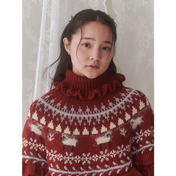 MARK&amp;LONA - ☆新品☆【MARK＆LONA】ゼブラニット ピンク MARK&LONA マークアンドロナ 裏地付き 長袖ニットセーター