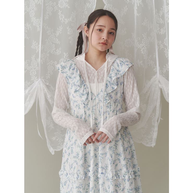 rabbitレースフードトップス rabbitレースフードトップス（Tシャツ/カットソー）｜merry