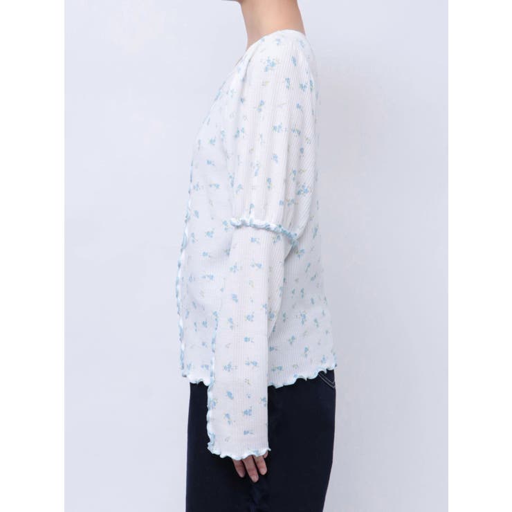 Amanda flowerパフスリーブトップス セール】flowerパフスリーブtops（Tシャツ/カットソー）｜merry jenny