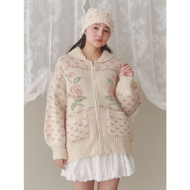 カーディガン roseカウチンニット レディース roseカウチンニット[品番：MKSW0061687]｜merry jenny（メリージェ二ー