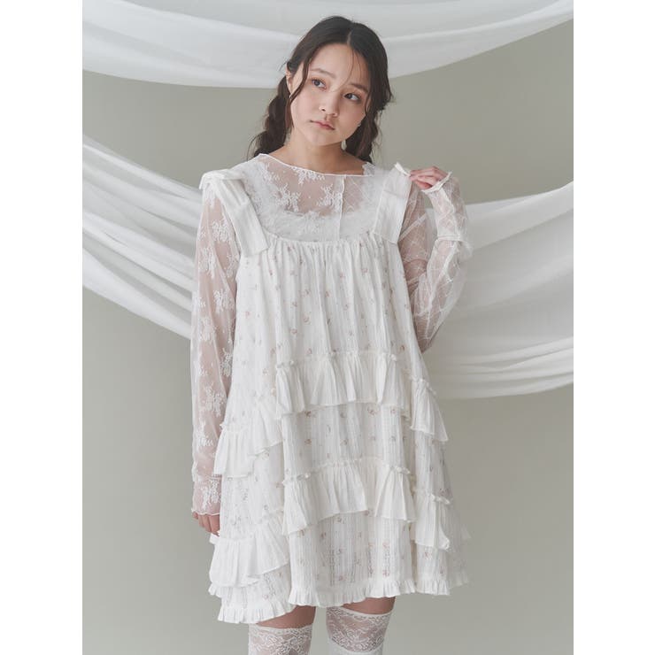 floralフレアミニワンピース[品番：MKSW0062989]｜merry jenny