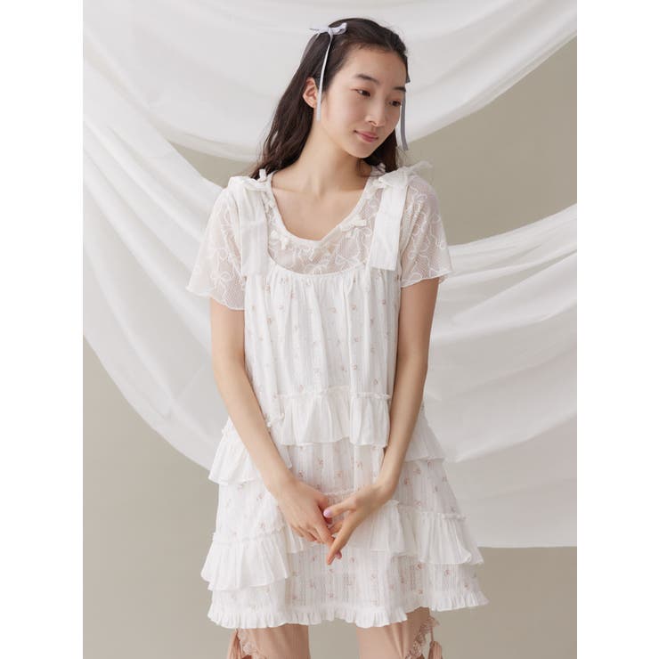 floralフレアミニワンピース[品番：MKSW0062989]｜merry jenny