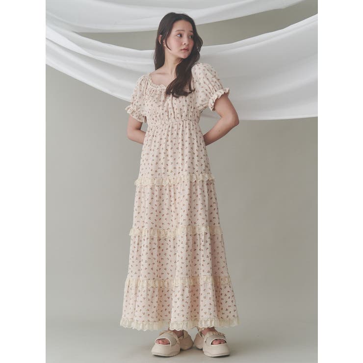 petit flowerパフワンピース[品番：MKSW0062990]｜merry jenny
