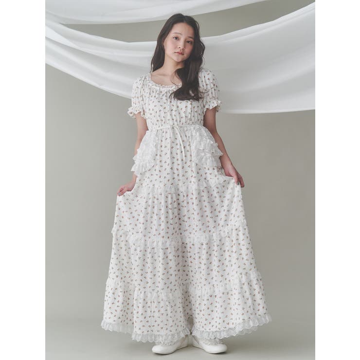 merry jenny petit flower パフワンピース petit flowerパフワンピース[品番：MKSW0062990]｜merry jenny