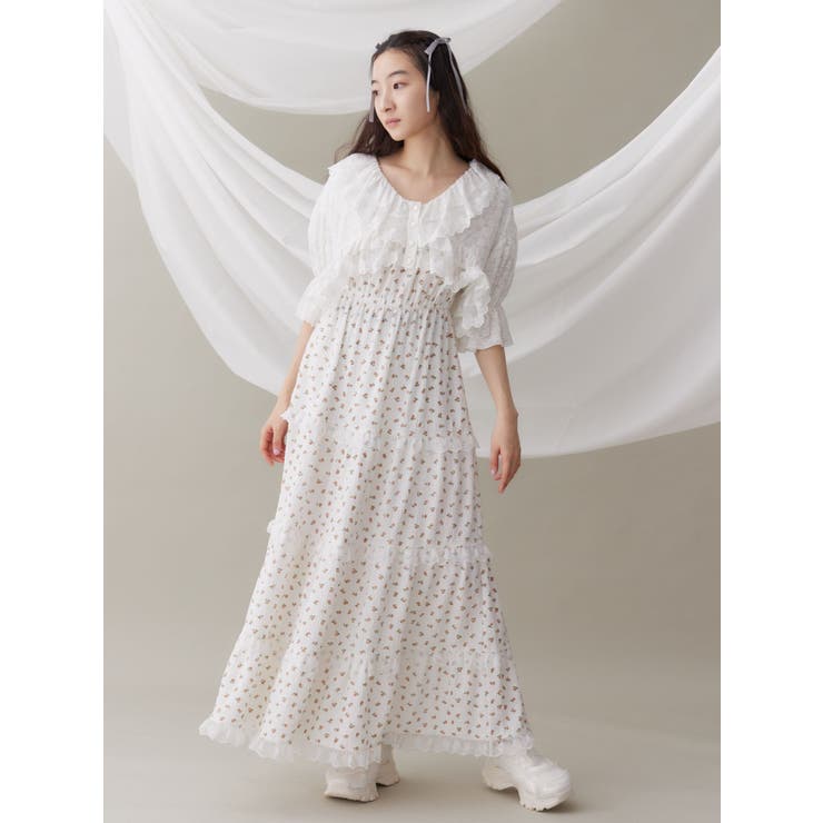 petit flowerパフワンピース[品番：MKSW0062990]｜merry jenny