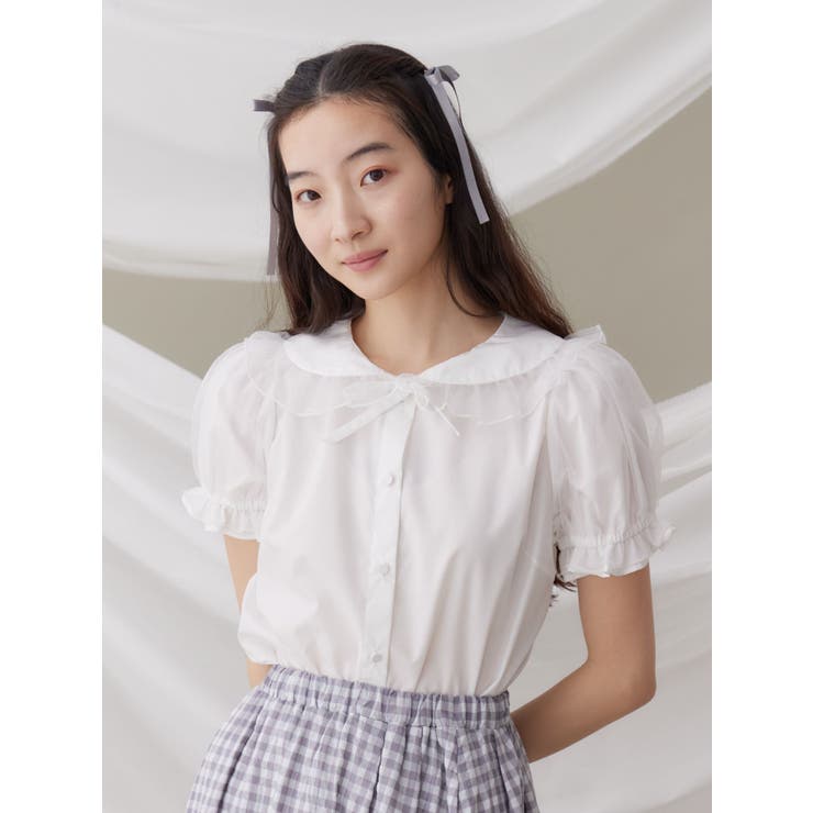 チュールパフブラウス | merry jenny | 詳細画像5 