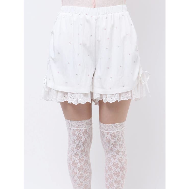 flowerレイヤードショートパンツ[品番：MKSW0061902]｜merry jenny