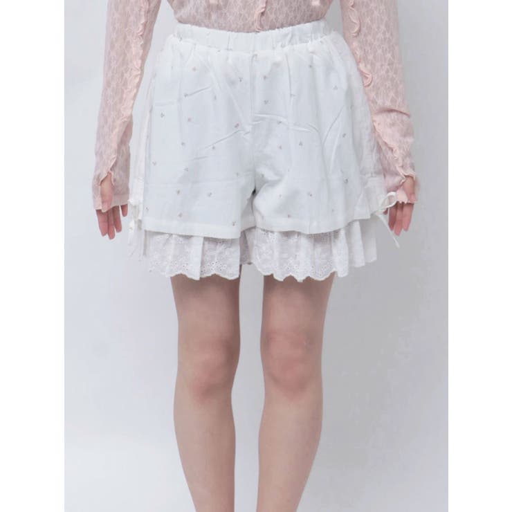 flowerレイヤードショートパンツ[品番：MKSW0061902]｜merry